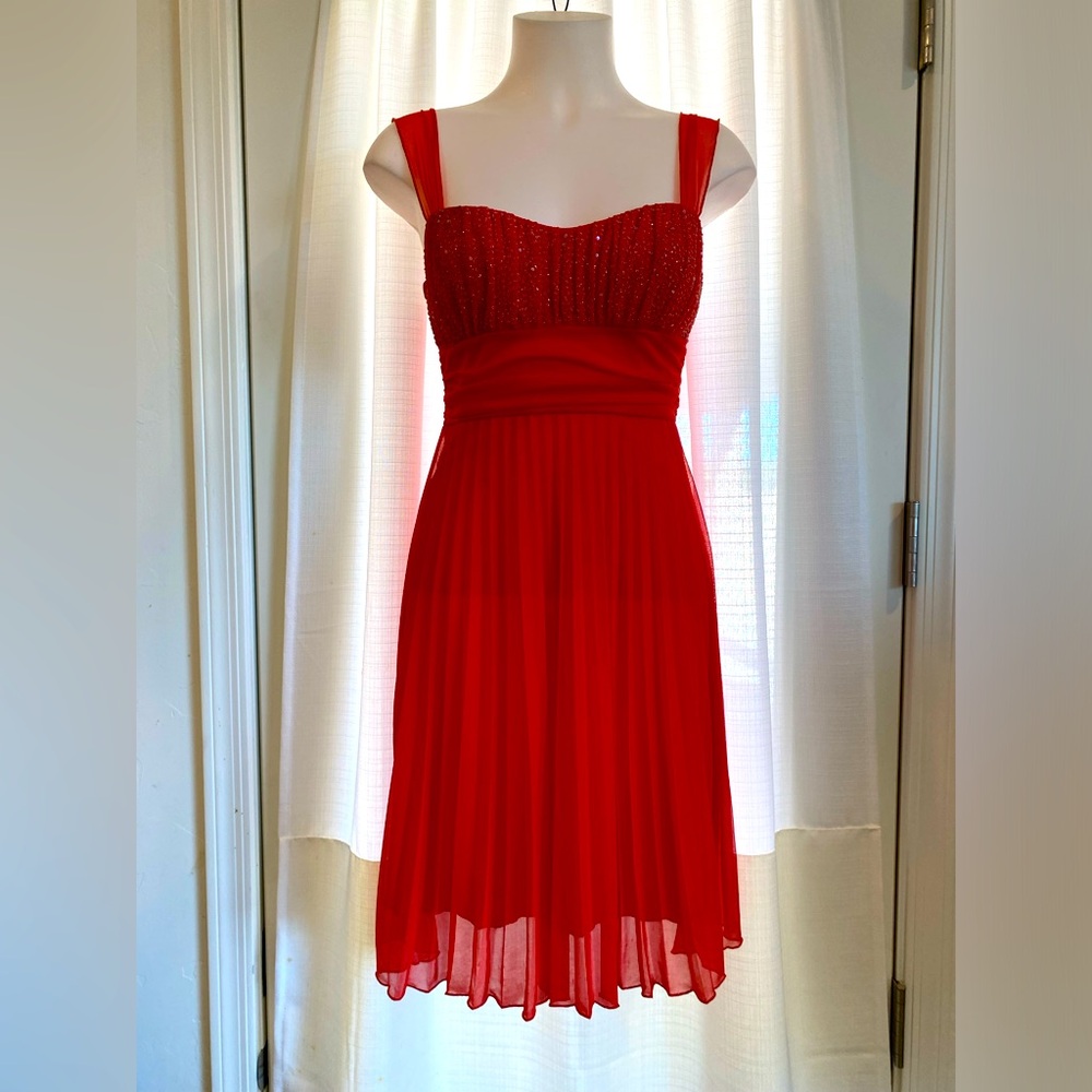 Embellished bodice orange dress
